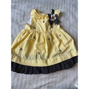 Rare editions bumblebee dress black white yellow 12-18 months